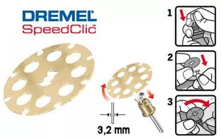 Disque à tronçonner le bois Dremel SC544 SpeedClic - Ø38,0mm